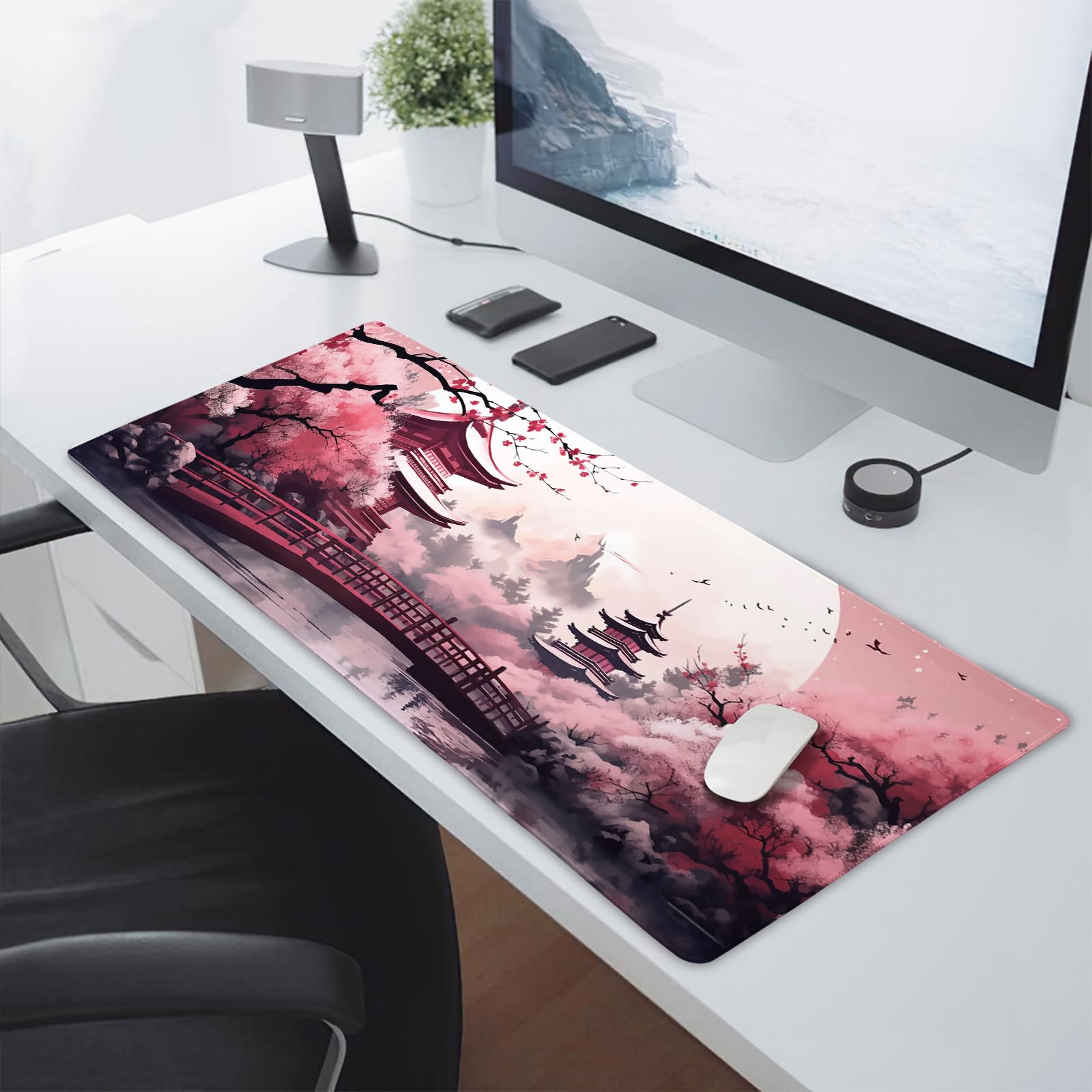 Amazon.com: Pink Japanese Cherry Blossom Large Mouse Pad XXL